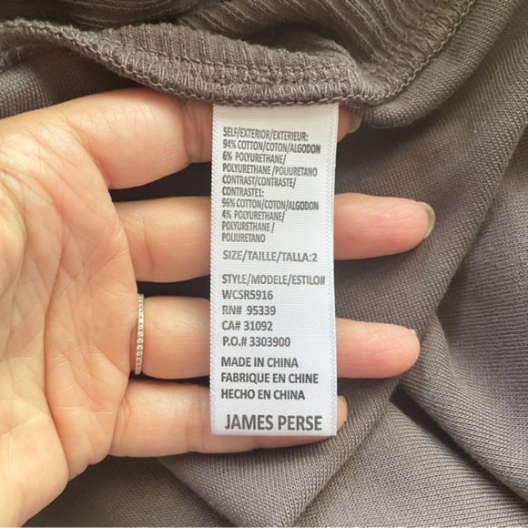 James Perse Brown Cotton Stretch Knit Fold Waistband Pull-on Midi Skirt  - 2/M - Picture 6 of 10